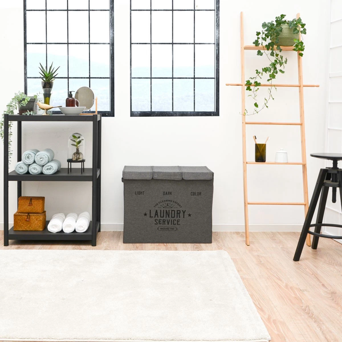 Wasmand 3 Vakken Met Deksel - 84L Wasverzamelaar Wassorteerder Opvouwbaar Groot 8 Wasmand 3 Vakken Met Deksel - 84L Wasverzamelaar Wassorteerder Opvouwbaar Groot - Afbeelding 6