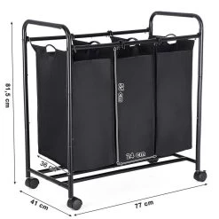 Songmics Wassorteerder – Wasmand – Wasbox – Waswagen – Was Sorteren - Wascollector – Zwart -Schoonmaakartikelen Winkel 1200x1200 1712