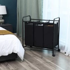 Songmics Wassorteerder – Wasmand – Wasbox – Waswagen – Was Sorteren - Wascollector – Zwart -Schoonmaakartikelen Winkel 1200x1200 1716