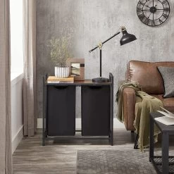 Merkloos Wasmand Met 2 Vakken, Grote Wassorteerder Met Uitschuifbare Waszakken, Bruin En Zwart -Schoonmaakartikelen Winkel 1200x1200 1763