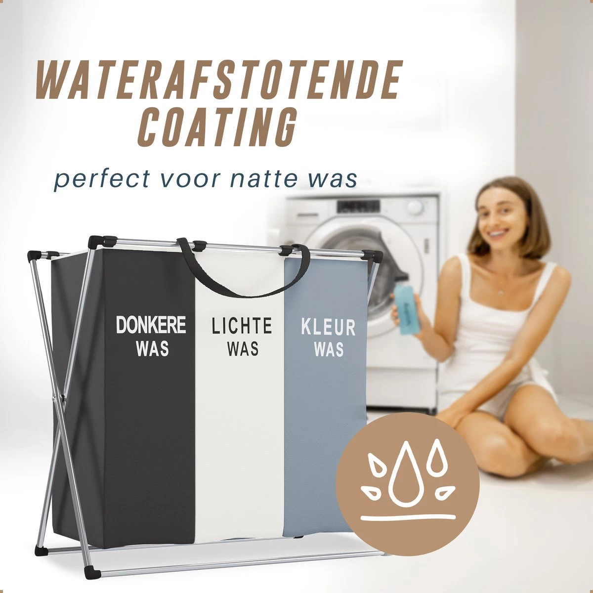 Landys Wasmand 3 Vakken - Opvouwbare Wassorteerder Met NL Opdruk - Aluminium Frame - 90L 11 Landys Wasmand 3 Vakken - Opvouwbare Wassorteerder Met NL Opdruk - Aluminium Frame - 90L - Afbeelding 9