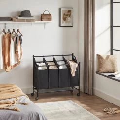 Acaza Stevige Wassorteerder - Wasmand Op Wieltjes Met 4 Uitneembare Vakken - 140L - Zwart 15 Acaza Stevige Wassorteerder - Wasmand Op Wieltjes Met 4 Uitneembare Vakken - 140L - Zwart -Schoonmaakartikelen Winkel 1200x1200 1804