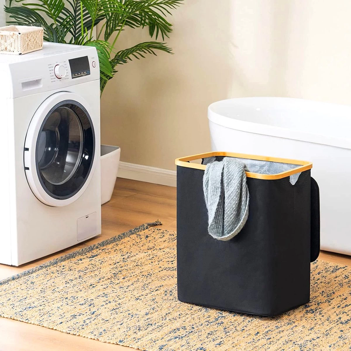 BrandtBergkamp Wasmand Zwart - 2 Stuks - Opvouwbare Wasmand - Wassorteerder - 150L 7 BrandtBergkamp Wasmand Zwart - 2 Stuks - Opvouwbare Wasmand - Wassorteerder - 150L - Afbeelding 5