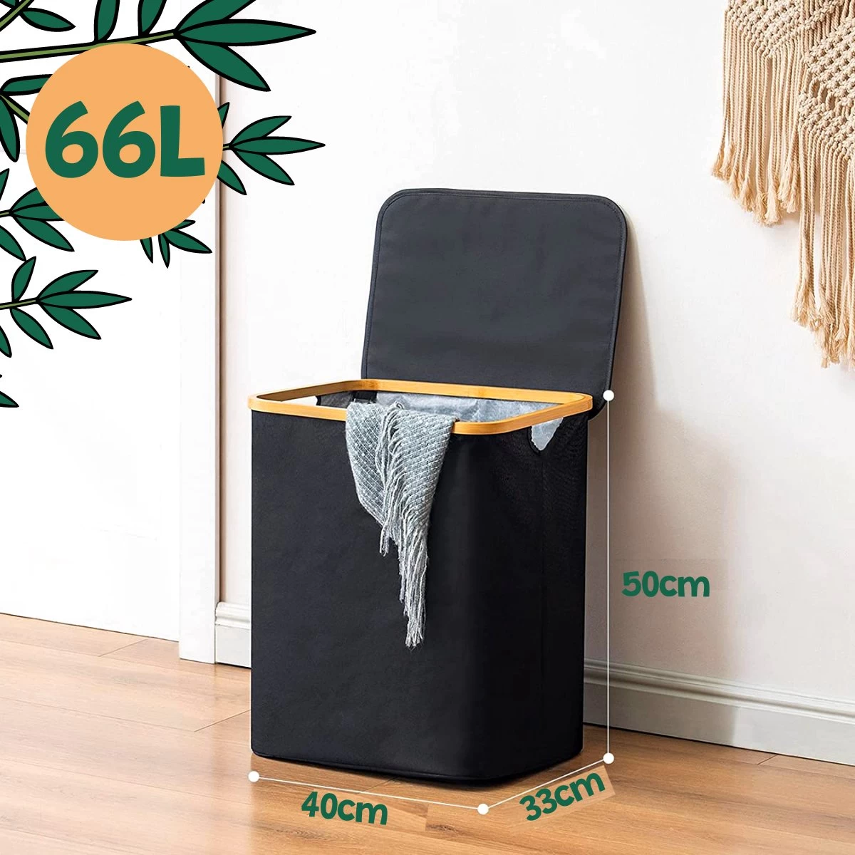 BrandtBergkamp Wasmand Zwart - 2 Stuks - Opvouwbare Wasmand - Wassorteerder - 150L 8 BrandtBergkamp Wasmand Zwart - 2 Stuks - Opvouwbare Wasmand - Wassorteerder - 150L - Afbeelding 6