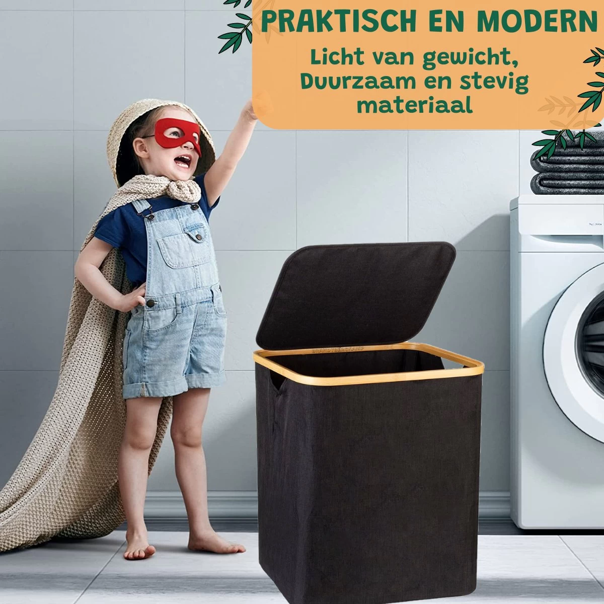 BrandtBergkamp Wasmand Zwart - 2 Stuks - Opvouwbare Wasmand - Wassorteerder - 150L 10 BrandtBergkamp Wasmand Zwart - 2 Stuks - Opvouwbare Wasmand - Wassorteerder - 150L - Afbeelding 8