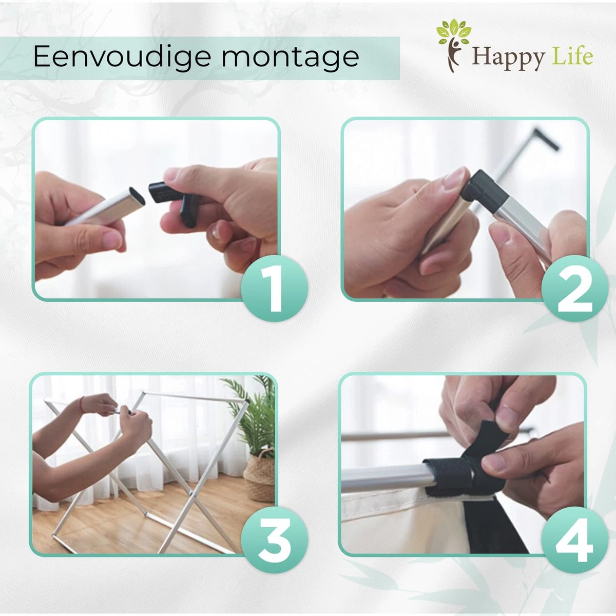 HAPPY LIFE – Wassorteerder – Stevige Grote Wasmand Met 3 Vakken – 118 L Opvouwbaar – Aluminium - Polyester 5 HAPPY LIFE – Wassorteerder – Stevige Grote Wasmand Met 3 Vakken – 118 L Opvouwbaar – Aluminium - Polyester - Afbeelding 3