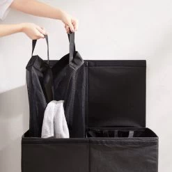 ACAZA Wasmand Met 2 Compartimenten - Uitneembare Zakken Met Elk 61 Liter Inhoud - Zwart -Schoonmaakartikelen Winkel 1200x1200 1870