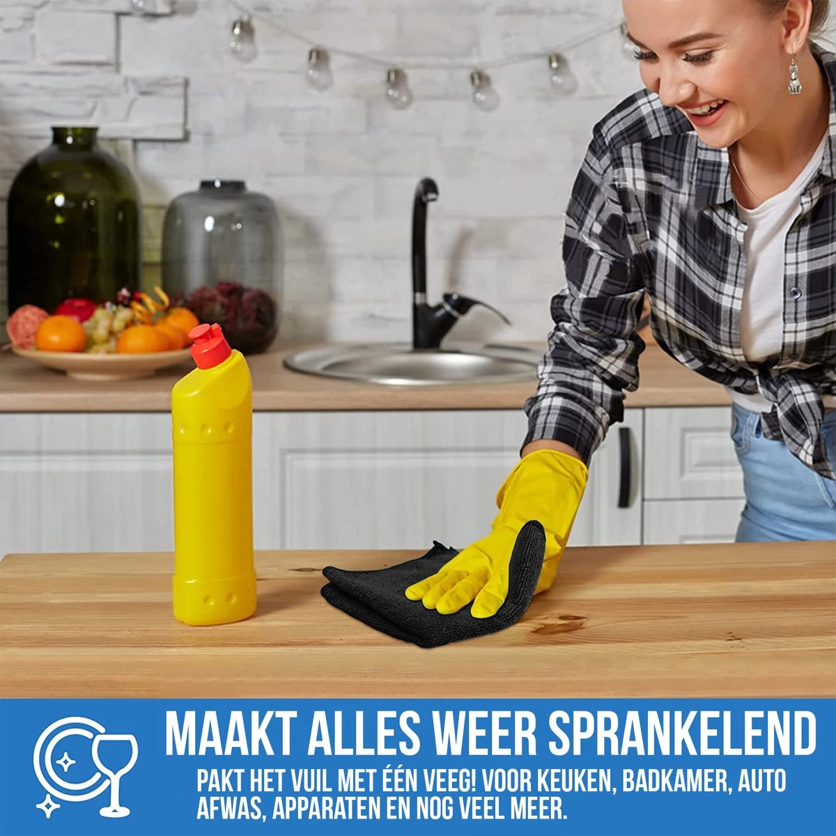 Strex Microvezeldoekjes - 12 Stuks 30 X 30 Cm - Wasbaar - Schoonmaakdoekjes - Schoonmaak / Auto 6 Strex Microvezeldoekjes - 12 Stuks 30 X 30 Cm - Wasbaar - Schoonmaakdoekjes - Schoonmaak / Auto - Afbeelding 4