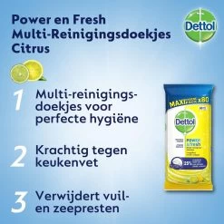 Dettol Schoonmaakdoekjes Power & Fresh - Citrus - 80 Stuks X6 8 Dettol Schoonmaakdoekjes Power & Fresh - Citrus - 80 Stuks X6 -Schoonmaakartikelen Winkel 1200x1200 2322