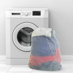 Orange85 Waszak - Groot - XL - 60 X 90 CM - Wit - Treksysteem - Trekbandsluiting - Polyester - Wasnet - Laundry Bag - Voor Kleding -Schoonmaakartikelen Winkel 1200x1200 467