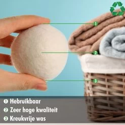 Merkloos Drogerballen Wol XL 6 Stuks - Duurzaam - Wasverzachter - Drogerbollen - Wasdrogerballen - Wasbollen -Schoonmaakartikelen Winkel 1200x1200 552