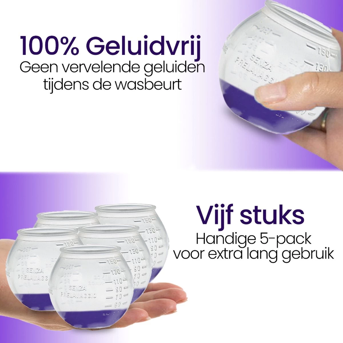 BluGo Doseerbol 5 Stuks - Wasbollen - Doseerdop - Drogerballen - Wasballen - Herbruikbaar - Maataanduiding - 150ml 9 BluGo Doseerbol 5 Stuks - Wasbollen - Doseerdop - Drogerballen - Wasballen - Herbruikbaar - Maataanduiding - 150ml - Afbeelding 7