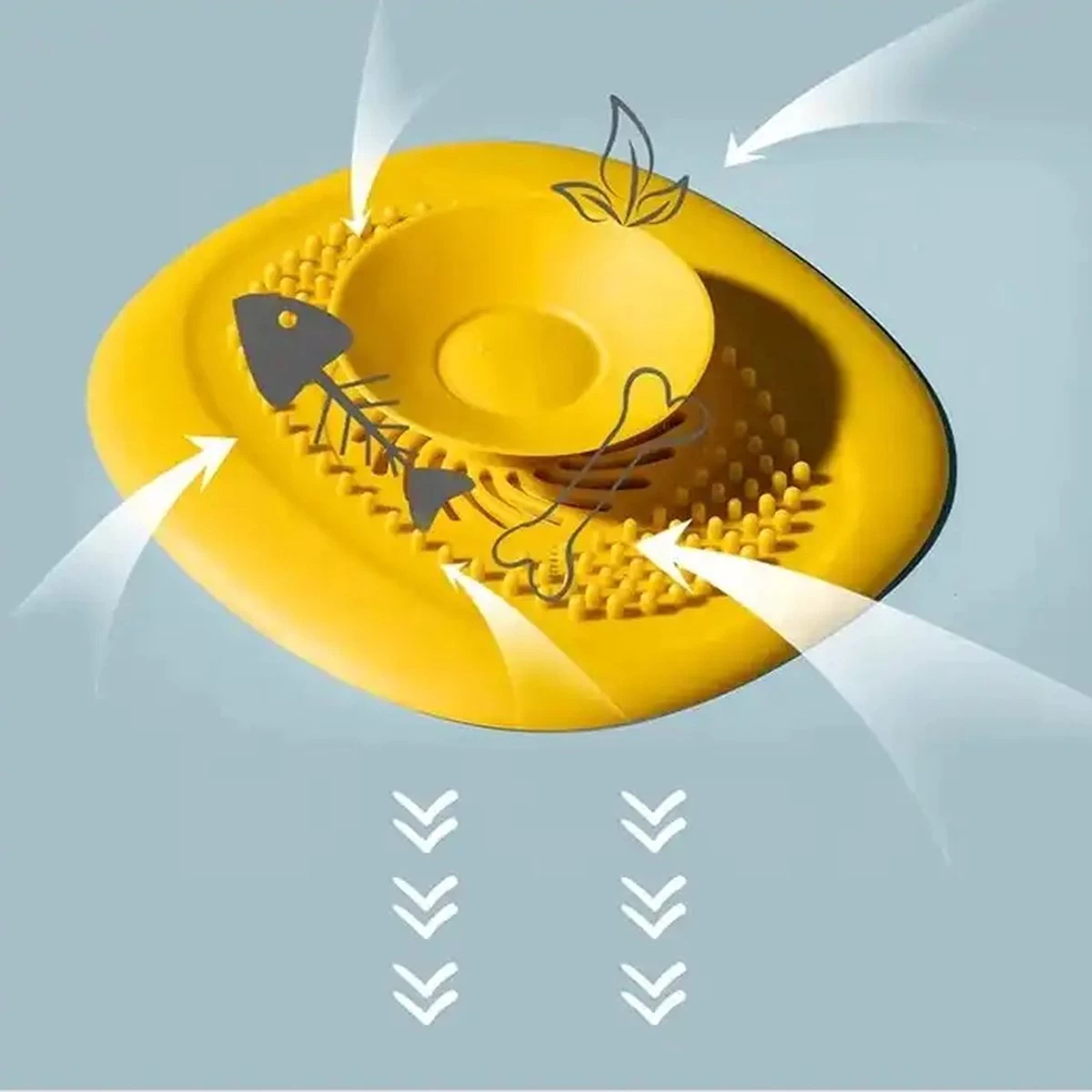 Luxe Doucheputje Afvoer Plug Zeef Stopper Stop - Universele Haarfilter Haarvanger Gootsteenstop Afvoerstop Onderdeel Afvoerputje Stopper Putje Rooster Voor Wastafel Gootsteen Spoelbak Bad Douchebak Keuken Wasbak Badkuip Aanrecht - Siliconen - Geel 3 Luxe Doucheputje Afvoer Plug Zeef Stopper Stop - Universele Haarfilter Haarvanger Gootsteenstop Afvoerstop Onderdeel Afvoerputje Stopper Putje Rooster Voor Wastafel Gootsteen Spoelbak Bad Douchebak Keuken Wasbak Badkuip Aanrecht - Siliconen - Geel