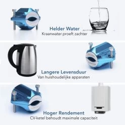 KIMO DIRECT Waterontharder Met 6 Teststrips - Waterontharder - Huishouden Tot 6 Personen - Waterfilter - 7500 Gauss - Blauw -Schoonmaakartikelen Winkel 1200x1200 842