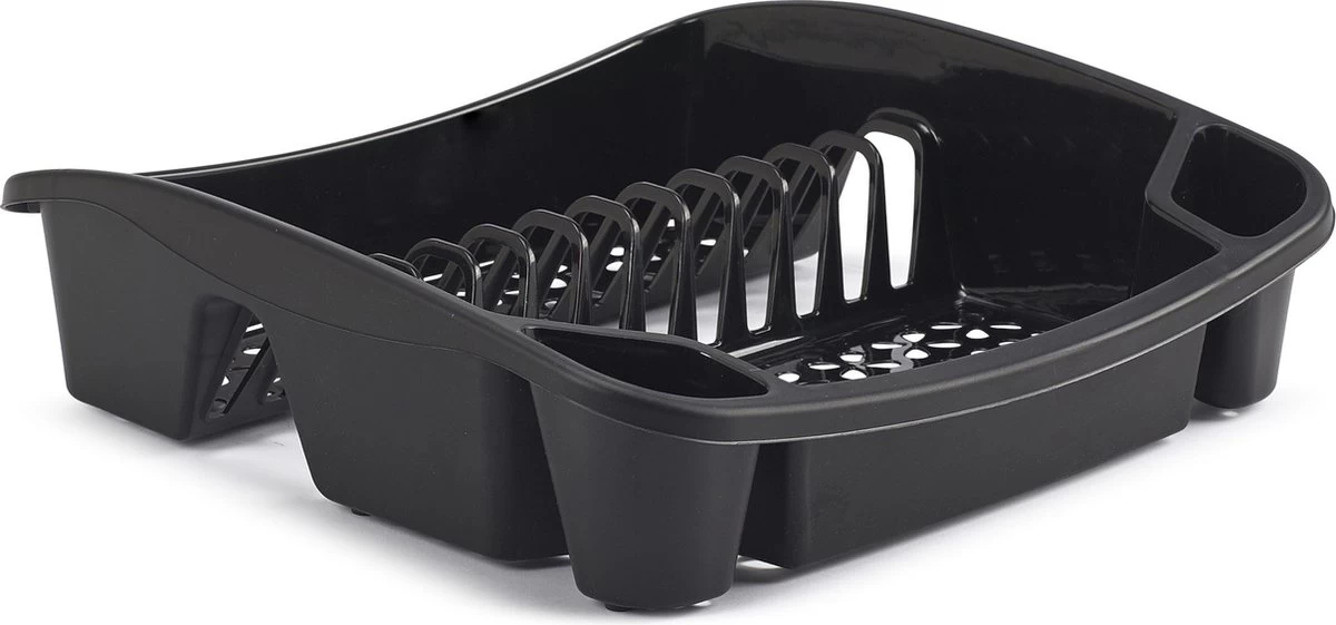 Whitefurze Afdruiprek - Kunststof - 37 X 40 X 11 Cm - Zwart 3 Whitefurze Afdruiprek - Kunststof - 37 X 40 X 11 Cm - Zwart