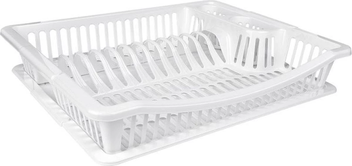 Merkloos Wit Kunststof Afdruiprek Met Lekbak 36 Cm - Huishoudelijke Artikelen - Afwasrekken 3 Merkloos Wit Kunststof Afdruiprek Met Lekbak 36 Cm - Huishoudelijke Artikelen - Afwasrekken