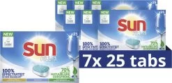 SUN® Sun All-in-1 Normaal Vaatwastabletten - 7 X 25 Tabletten - Voordeelverpakking