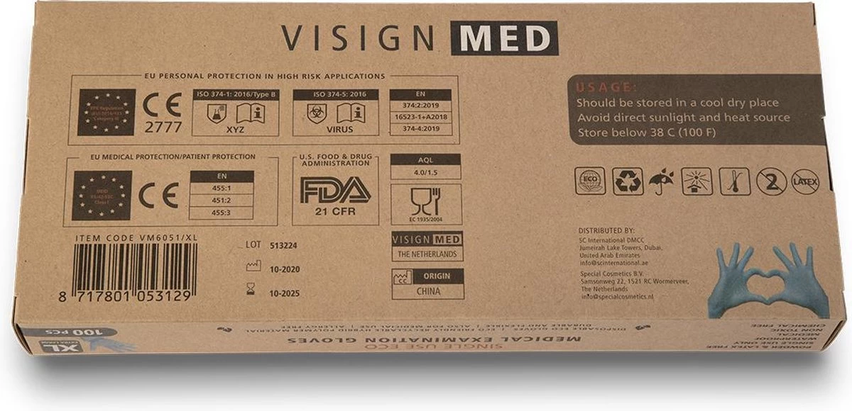 Visign Med - Ecologische Medische Wegwerp Handschoenen - Medium - 100st. - Eco Handschoenen Disposable 5 Visign Med - Ecologische Medische Wegwerp Handschoenen - Medium - 100st. - Eco Handschoenen Disposable - Afbeelding 3
