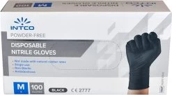 Intco Nitril Handschoenen - Latex Vrij - Zwart - 100 Stuks - Maat Medium -Schoonmaakartikelen Winkel 1200x665