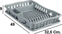 Merkloos Decopatent® Afdruiprek Voor Afwas - Afdruiprekje Met Lekbak - Kunststof Afdruipmat - Afwassen Borden & Bestek - 32.5x49x9 - Grijs -Schoonmaakartikelen Winkel 1200x668 2