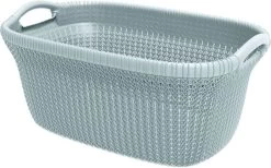 Curver Knit Wasmand - 40 L - Misty Blue -Schoonmaakartikelen Winkel 1200x749