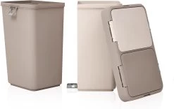 Motek® - Wasmand - 2 Vakken Met Deksel - Met Touch Deksel - Gemaakt Van 100% Gerecycled Kunststof - 80 L - Wasmand Met Deksel - Wassorteerder - Grijs - Wit 21 Motek® - Wasmand - 2 Vakken Met Deksel - Met Touch Deksel - Gemaakt Van 100% Gerecycled Kunststof - 80 L - Wasmand Met Deksel - Wassorteerder - Grijs - Wit -Schoonmaakartikelen Winkel 1200x756