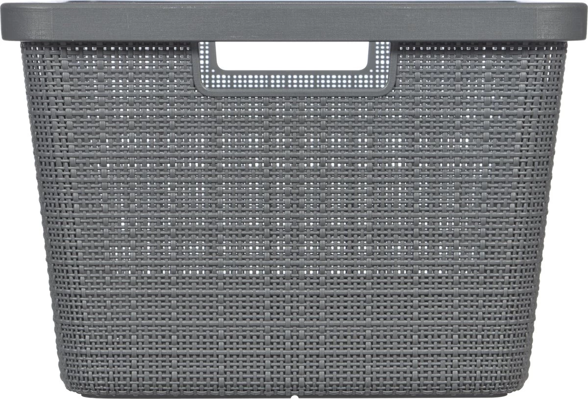Curver Jute Wasmand - 46L - Donkergrijs 8 Curver Jute Wasmand - 46L - Donkergrijs - Afbeelding 6