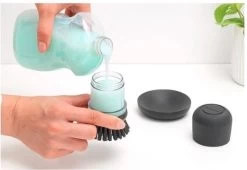 Brabantia Sink Side Afwasborstel - Met Zeepdispenser- Dark Grey -Schoonmaakartikelen Winkel 1200x824