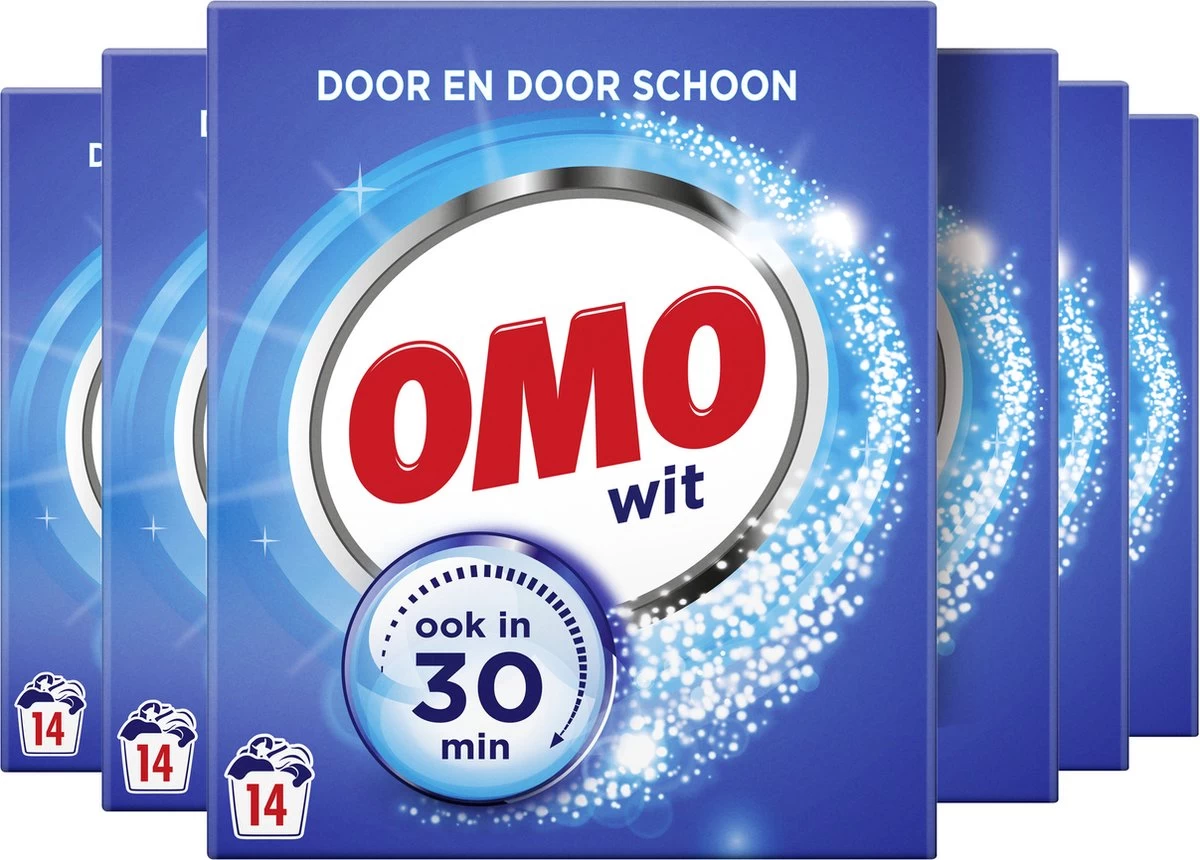 Omo Wit Waspoeder - 6 X 14 Wasbeurten - Voordeelverpakking 4 Omo Wit Waspoeder - 6 X 14 Wasbeurten - Voordeelverpakking - Afbeelding 2