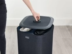 Tota Wasmand, 60 L, 2 Compartimenten, Zwart - Joseph Joseph -Schoonmaakartikelen Winkel 1200x900 50