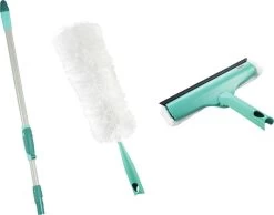Leifheit Set Raamreiniging Droog&nat Met Telescoopsteel - Duster Xl - Raamwisser 3in1 - Click System