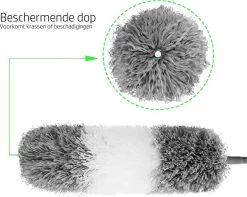 Vannons - Plumeau - Ragebol - Plumeau Uitschuifbaar Tot 245 Cm - Met Telescoopsteel - Wasbaar Microvezel - Grijs Wit -Schoonmaakartikelen Winkel 1200x958