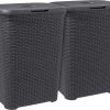 Curver Style Wasmand Met Deksel - 60L - 2 Stuks - Antraciet -Schoonmaakartikelen Winkel 1200x964 10
