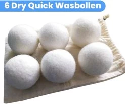 DRYQUICK Drogerballen- Wasbollen- Duurzaam Schapenwol - Herbruikbaar- 6 XL Wasballen Wit -Schoonmaakartikelen Winkel 1200x997 1