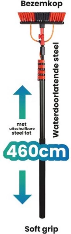 Chimb Telescopische Wasborstel - Uitschuifbare Waterborstel - Ramenwassen - 4,6 Meter - Met Zeepdispenser -Schoonmaakartikelen Winkel 366x1200