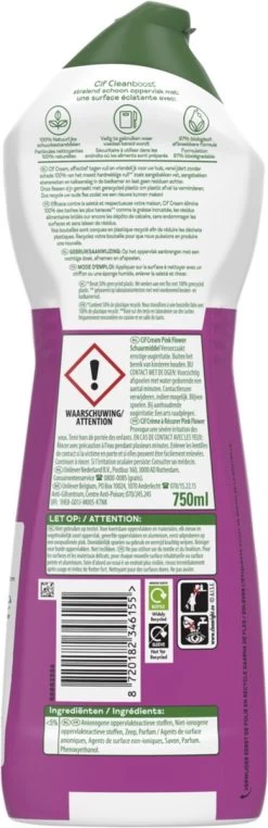 Cif CleanBoost Cream Pink Schuurmiddel - 8 X 750 Ml - Voordeelverpakking 16 Cif CleanBoost Cream Pink Schuurmiddel - 8 X 750 Ml - Voordeelverpakking -Schoonmaakartikelen Winkel 389x1200 1
