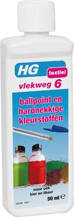 HG Vlekweg 6 - 50ml- Voor O.a. Vlekken Van Ballpoint & Hardnekkige Kleurstoffen -Schoonmaakartikelen Winkel 411x1200
