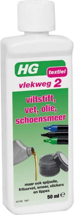 HG Vlekweg 2 - 50ml - Voor O.a. Vlekken Van Viltstift, Vet, Olie & Schoensmeer -Schoonmaakartikelen Winkel 412x1200 2