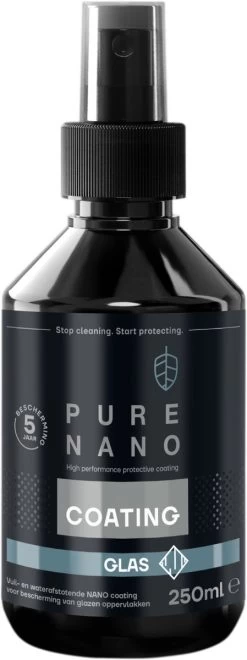 PURE NANO Glas - Nano Coating Voor 5 Jaar Heldere Ramen Met Minder Schoonmaakwerk - 250 Ml -Schoonmaakartikelen Winkel 449x1200
