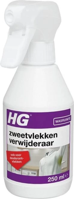 HG Zweetvlekkenverwijderaar - 250ml - Effectief Tegen Zweet- En Deodorantvlekken - Geschikt Voor Wit En Gekleurd Textiel -Schoonmaakartikelen Winkel 451x1200