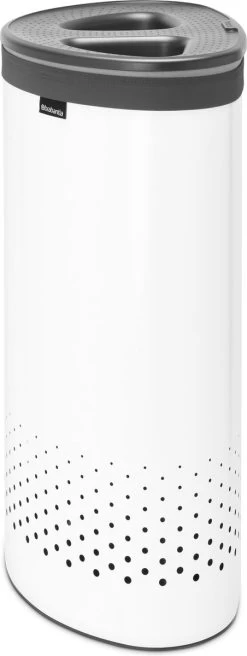 Brabantia Wasmand Met Deksel - 55 L - White / Dark Grey Kunststof Deksel -Schoonmaakartikelen Winkel 452x1200 1