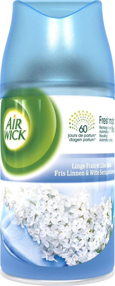 AIRWICK Freshmatic Automatische Spray Refill Frisse Linnen & Witte Bloemen Krimp - (3x250ml) 4 AIRWICK Freshmatic Automatische Spray Refill Frisse Linnen & Witte Bloemen Krimp - (3x250ml) - Afbeelding 2