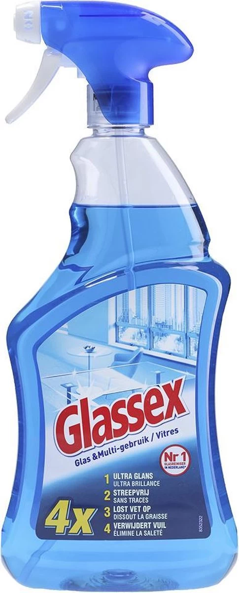 Glassex Glas & Multi Schoonmaak Spray - 750ml X6 4 Glassex Glas & Multi Schoonmaak Spray - 750ml X6 - Afbeelding 2