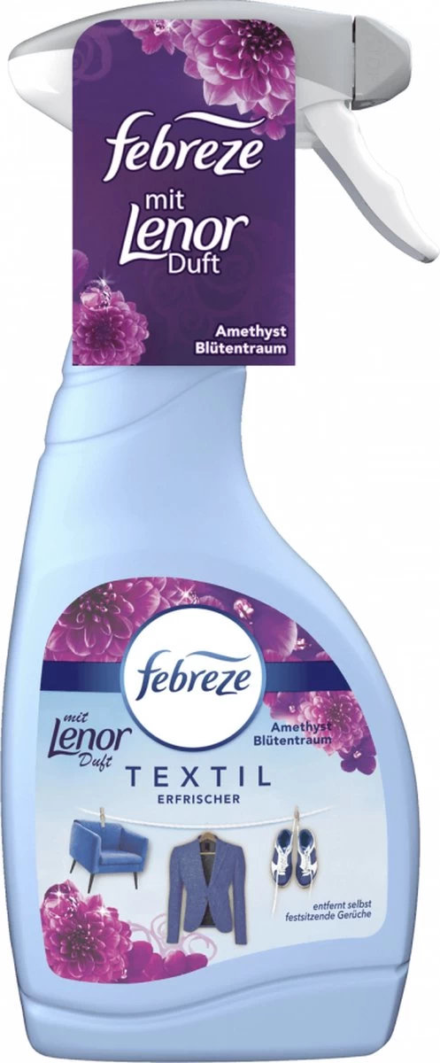 Febreze Textielverfrisser Spray | Met De Geur Van Lenor | Amethist & Bloemen Boeket | 500ml | Verwijderd Nare Geuren 3 Febreze Textielverfrisser Spray | Met De Geur Van Lenor | Amethist & Bloemen Boeket | 500ml | Verwijderd Nare Geuren