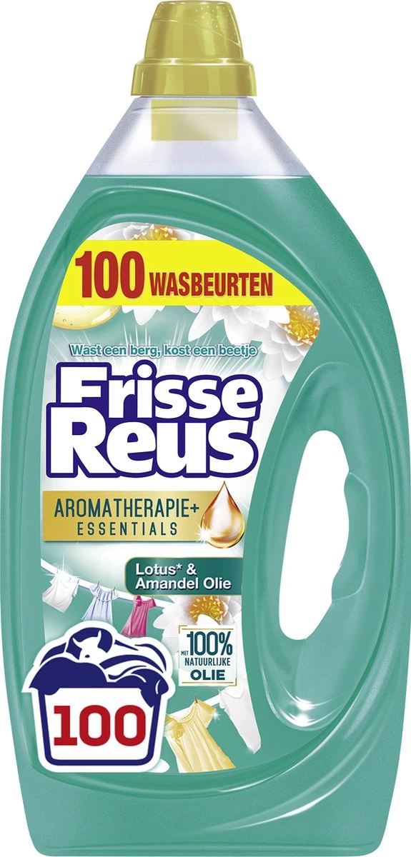 Frisse Reus Lotus Amandel Gel Vloeibaar Wasmiddel - Witte Was - Voordeelverpakking - 100 Wasbeurten 3 Frisse Reus Lotus Amandel Gel Vloeibaar Wasmiddel - Witte Was - Voordeelverpakking - 100 Wasbeurten