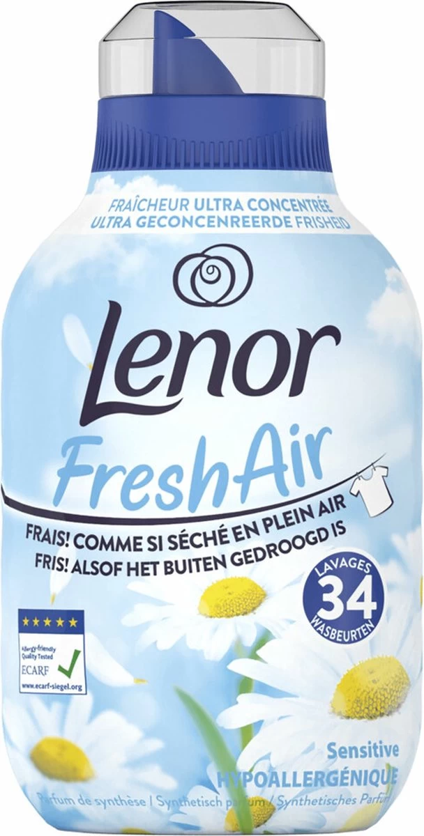 Lenor Fresh Air Sensitive - Wasverzachter - 6 X 34 Wasbeurten Voordeelverpakking 4 Lenor Fresh Air Sensitive - Wasverzachter - 6 X 34 Wasbeurten Voordeelverpakking - Afbeelding 2