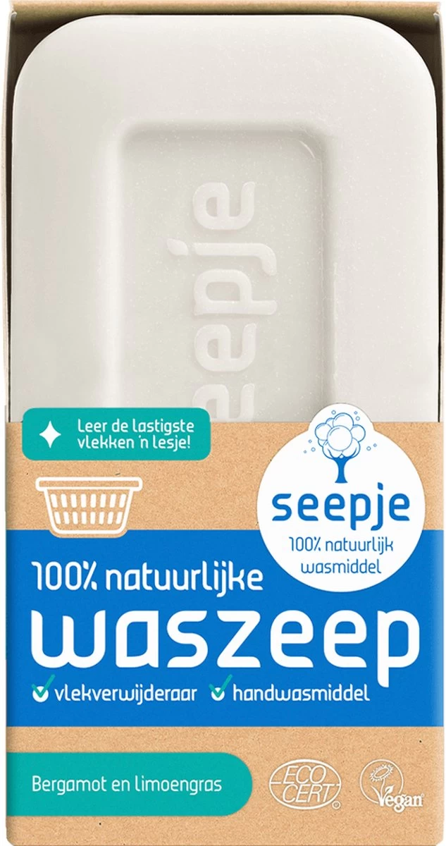 Seepje - Vast Wasmiddel - Waszeep/Vlekverwijderaar - Bergamot En Limoengras 3 Seepje - Vast Wasmiddel - Waszeep/Vlekverwijderaar - Bergamot En Limoengras