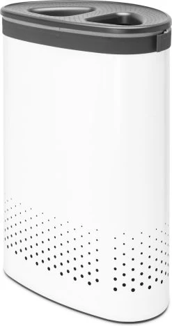 Brabantia Wasmand Met Deksel - 55 L - White / Dark Grey Kunststof Deksel -Schoonmaakartikelen Winkel 634x1200 1