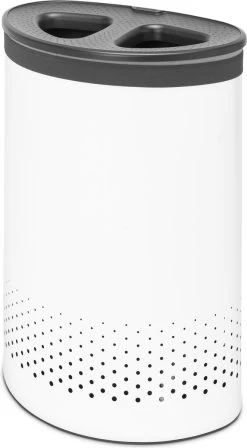 Brabantia Wasmand Met Deksel - 55 L - White / Dark Grey Kunststof Deksel -Schoonmaakartikelen Winkel 662x1200 1