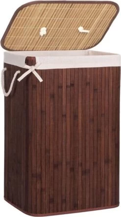 Springos Wasmand | Met Deksel | Opvouwbaar | 72 Liter | Met Uitneembare Waszak | Wasmand | Bruin -Schoonmaakartikelen Winkel 668x1200